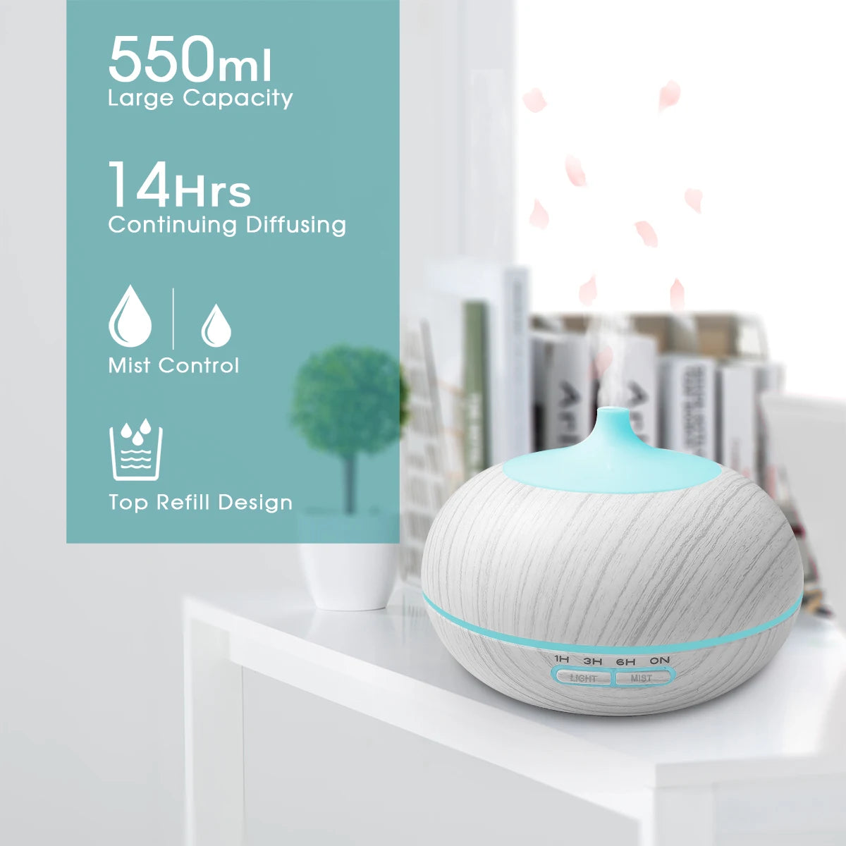 Miflame Essential Oil Humidifier Aromatherapy Vaporizer With Lights