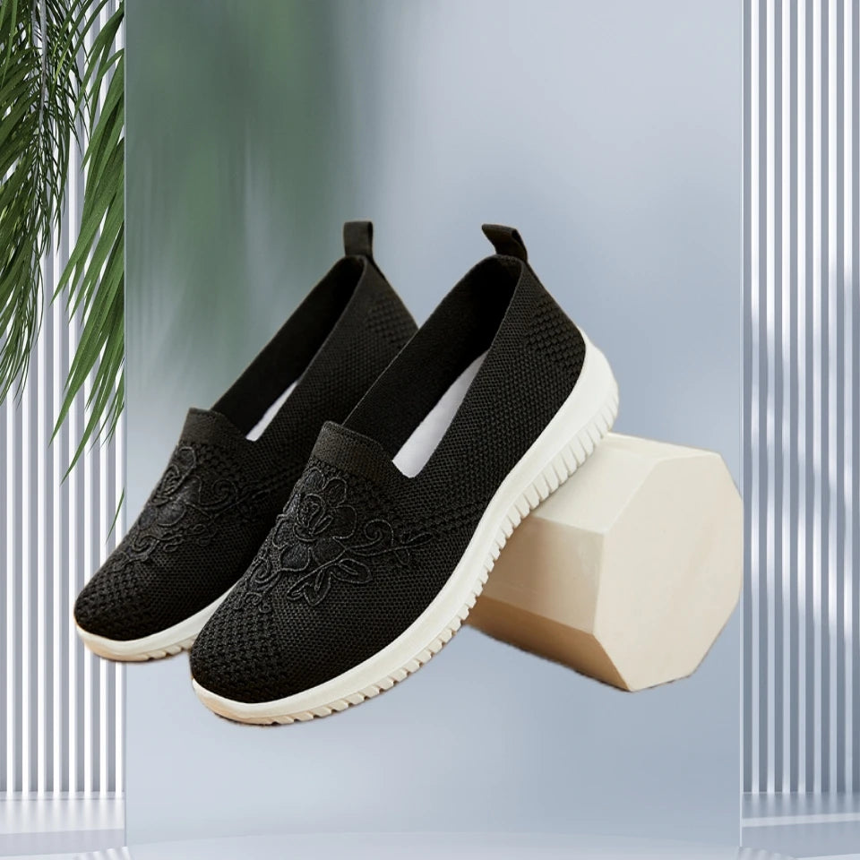 Women Breathable Hollow Mesh Flat Shoes Slip On Casual Loafers