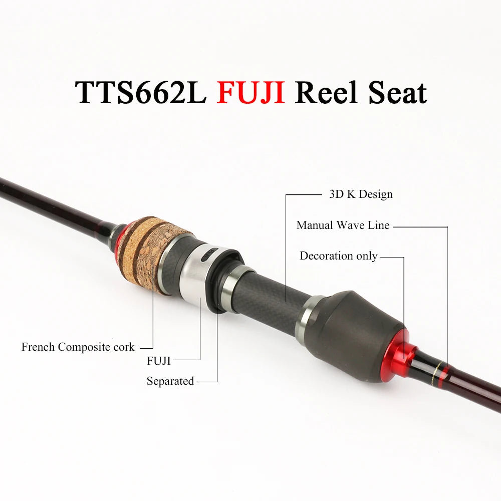 KUYING Teton Light Baitcasting Spinning Rod Carbon Fiber