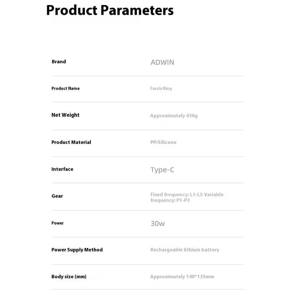 APWIKOGER Full Body Fascia Ring Massage Gun With 5 Modes