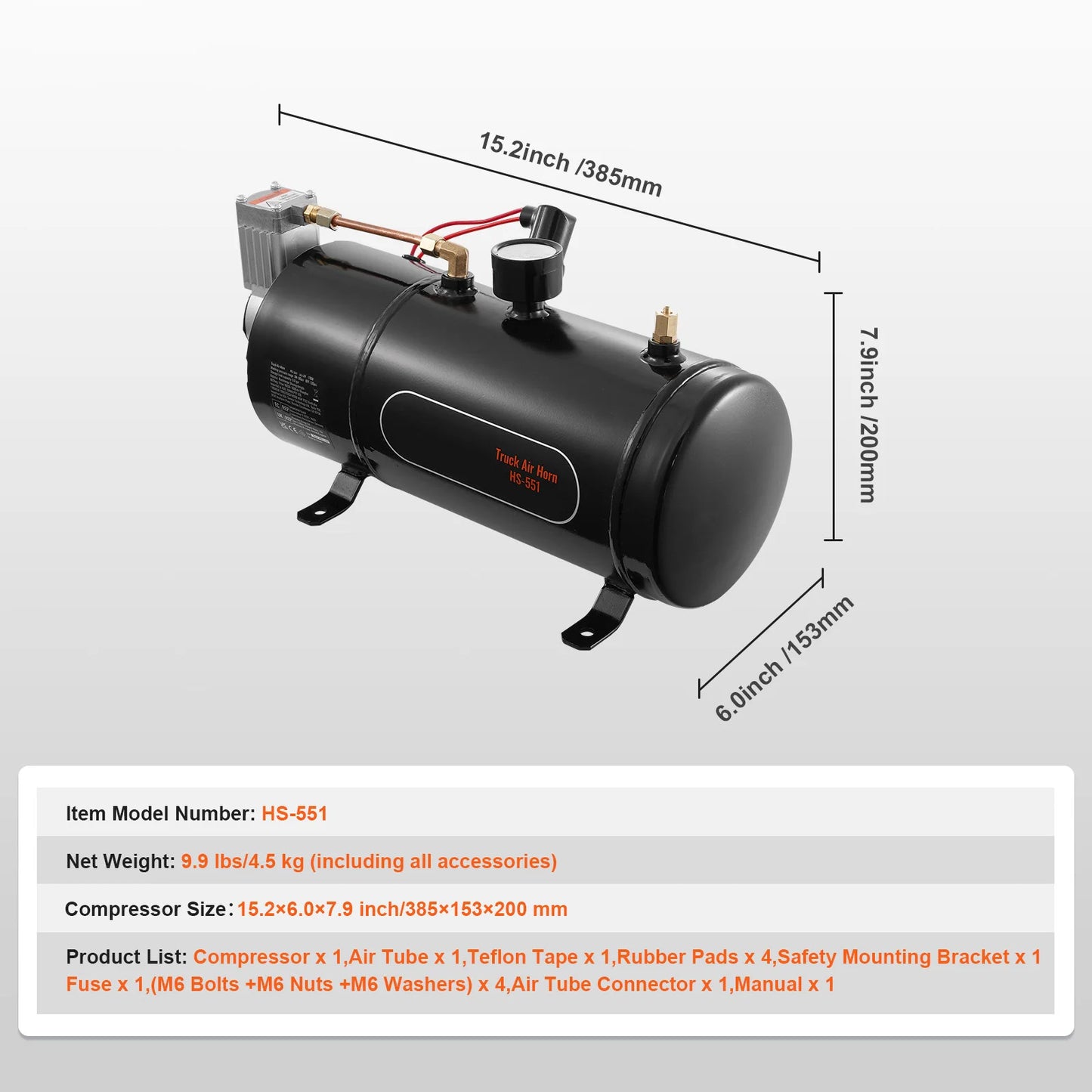SucceBuy 12V Air Compressor With Tank For Train Horn And Tires
