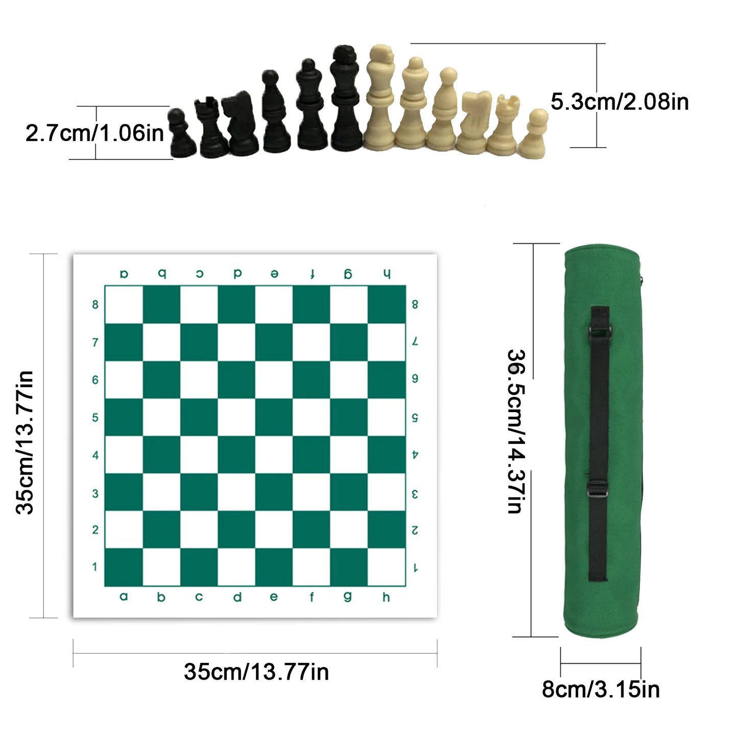 PU Leather Travel Chess Set Folding Board Game Portable Play