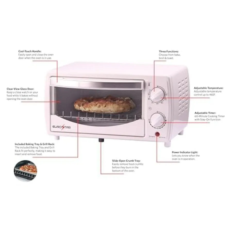 Yao Hui Huang 4 Slice Toaster Oven Broiler Stainless Steel Interior 1200W