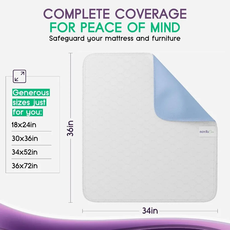 Incontinence Bed Pads Reusable Waterproof Underpads For Chairs And Mattresses