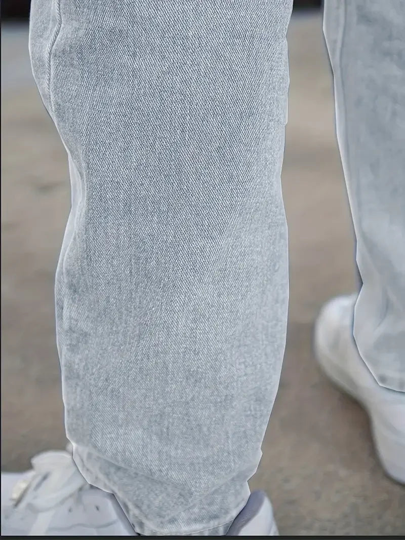 Men's Classic Straight Leg Denim Jeans Cotton Polyester Blend