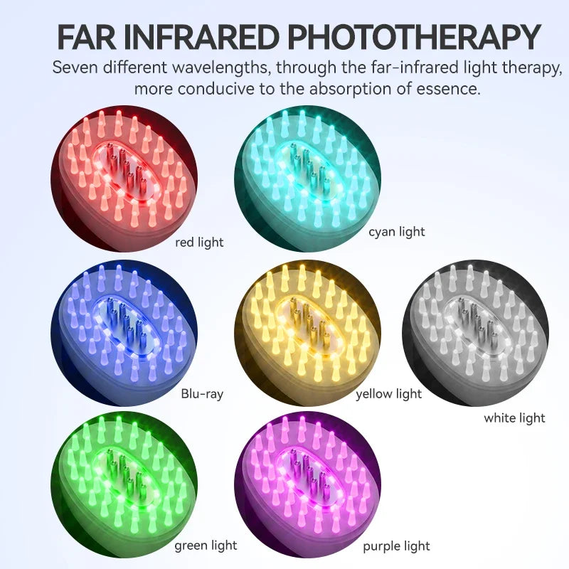 Anti Hair Loss Light Therapy Scalp Massage Device With Oil