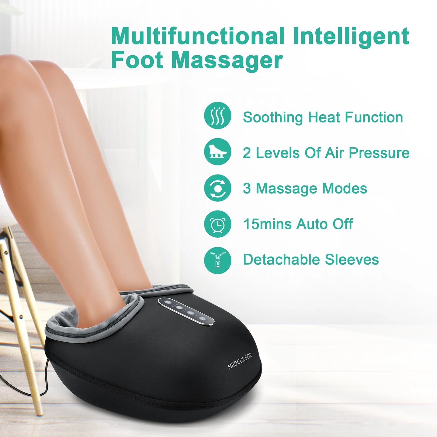 Medcursor Shiatsu Foot Massager With Heat Roller Pain Relief Machine