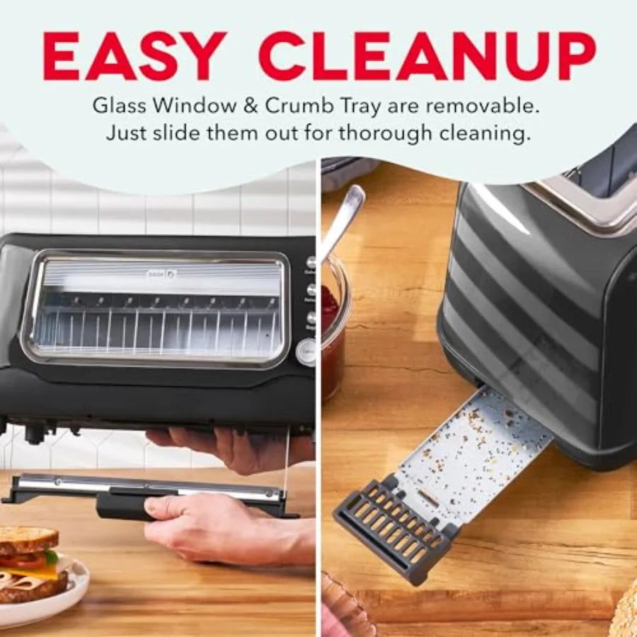 YAO HUI HUANG Toaster With Window And Extra Wide Slots Bagel Function