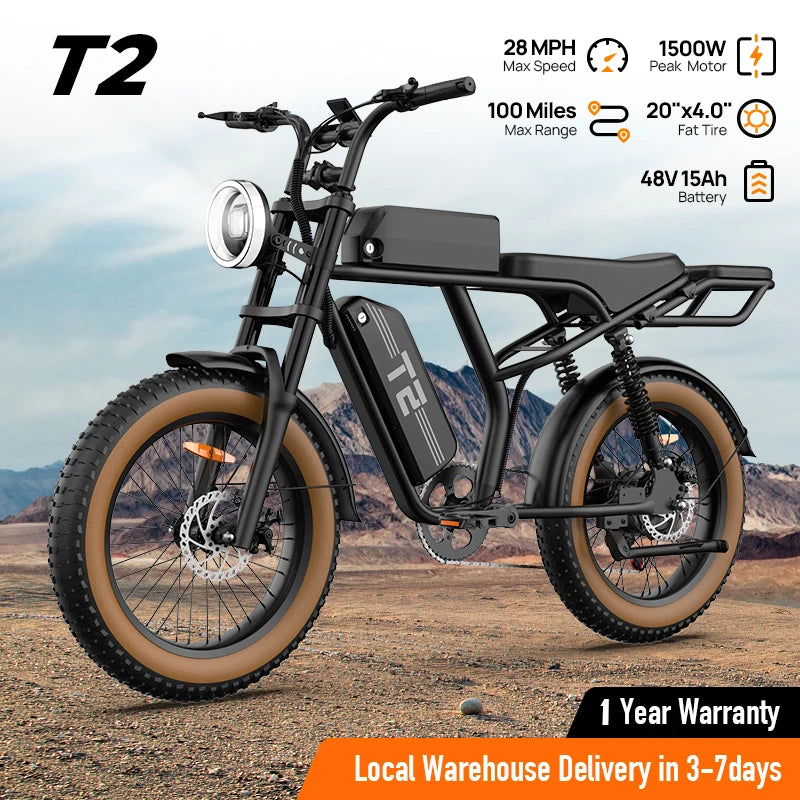 URLIFE 1500W Peak Electric Mountain Bike With 48V Removable Battery