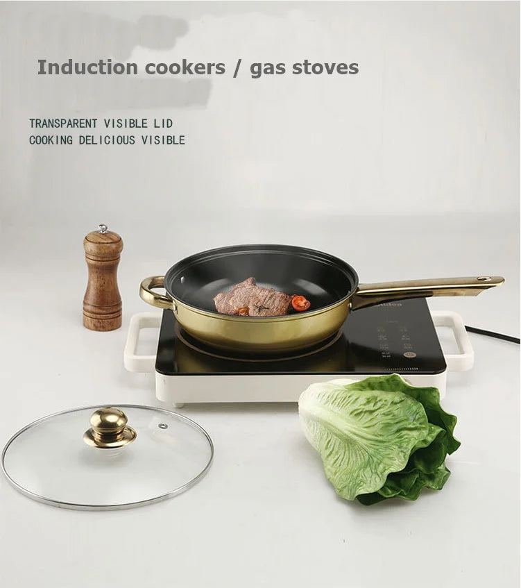 NONED 12 Piece Stainless Steel Cookware Set Nonstick Pots Pan