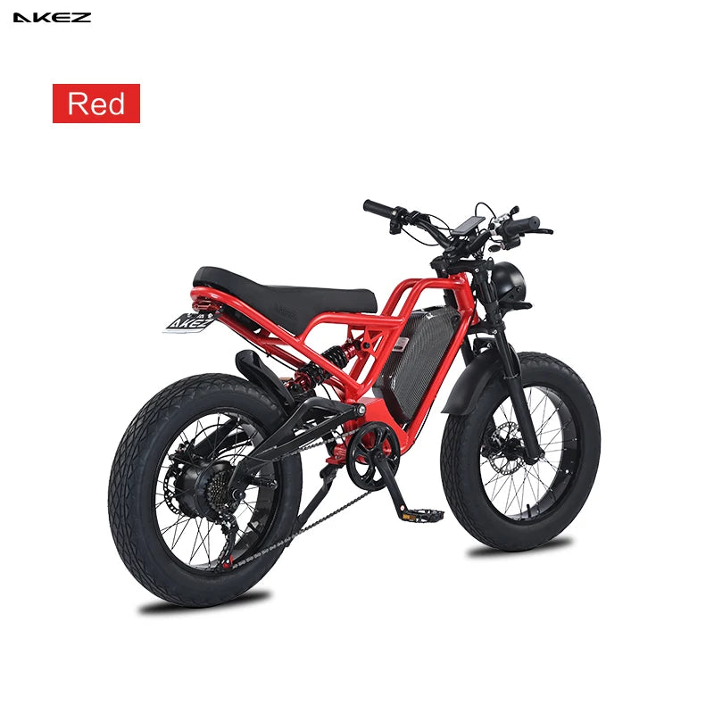 US Warehouse | 1500W 48V 18Ah Vintage Electric bike for Adults, Fat Tire Lithium Battery E-Bike with Suspension Fork