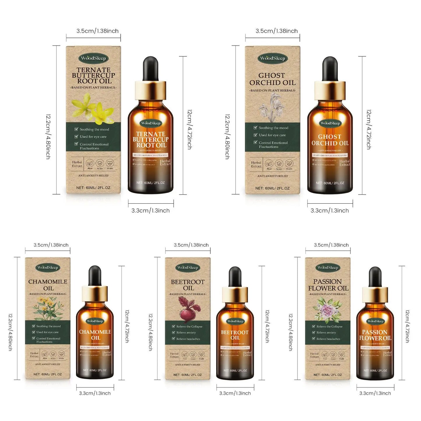 Woodsleep 60ml Plant Help Sleeping Essential Oil Relieve Fatigue Anxiety Relaxing Massage Body Face Nourish Soothing Mood Oil