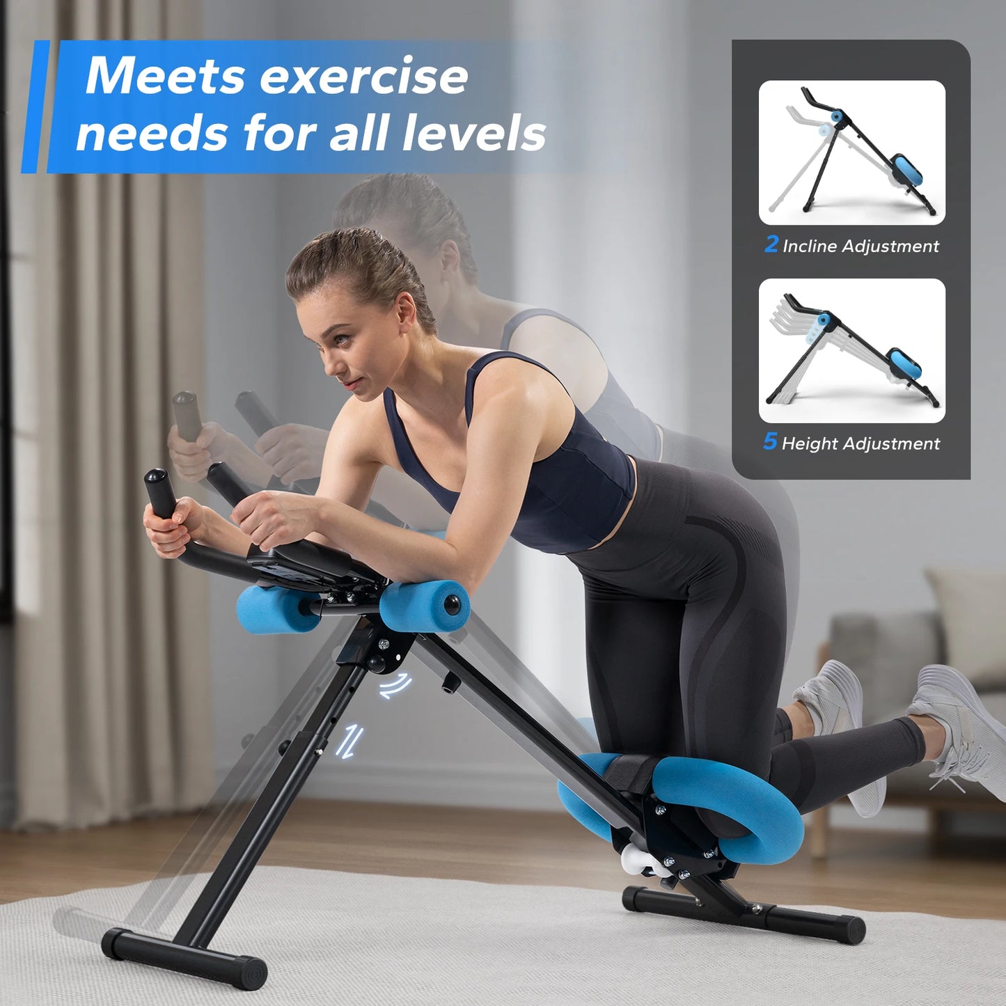 MERACH Ab Machine Adjustable Trainer Foldable Core Workout System