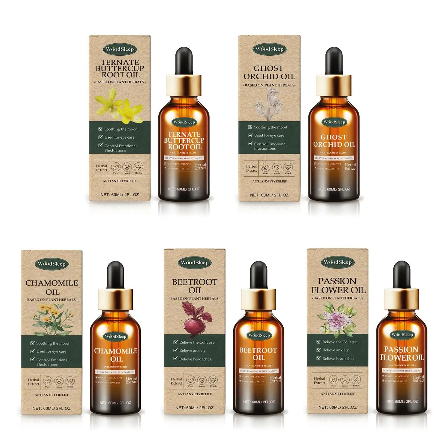 Woodsleep 60ml Plant Help Sleeping Essential Oil Relieve Fatigue Anxiety Relaxing Massage Body Face Nourish Soothing Mood Oil