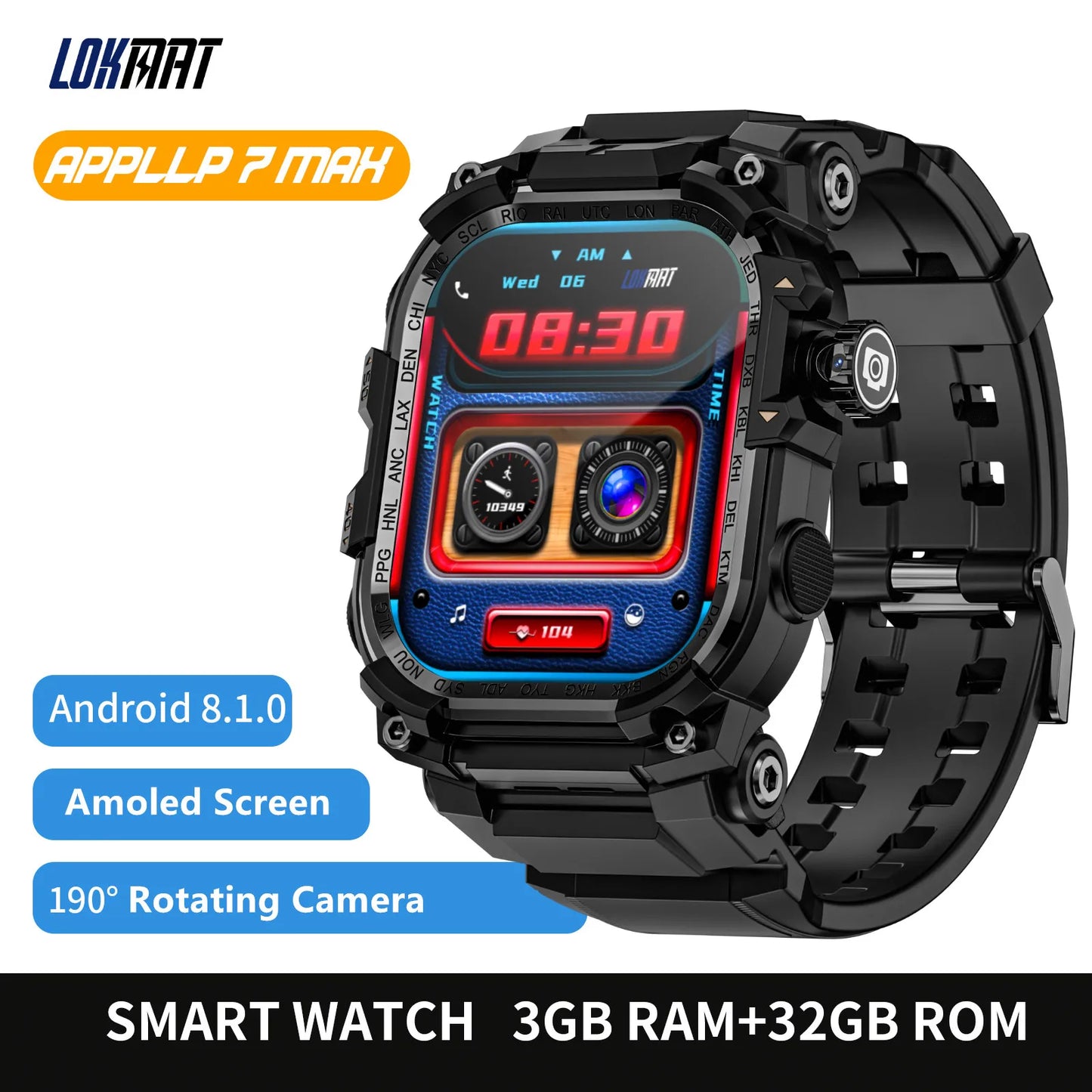 LOKMAT APPLLP 7 Max Android Smartwatch With 4G AMOLED