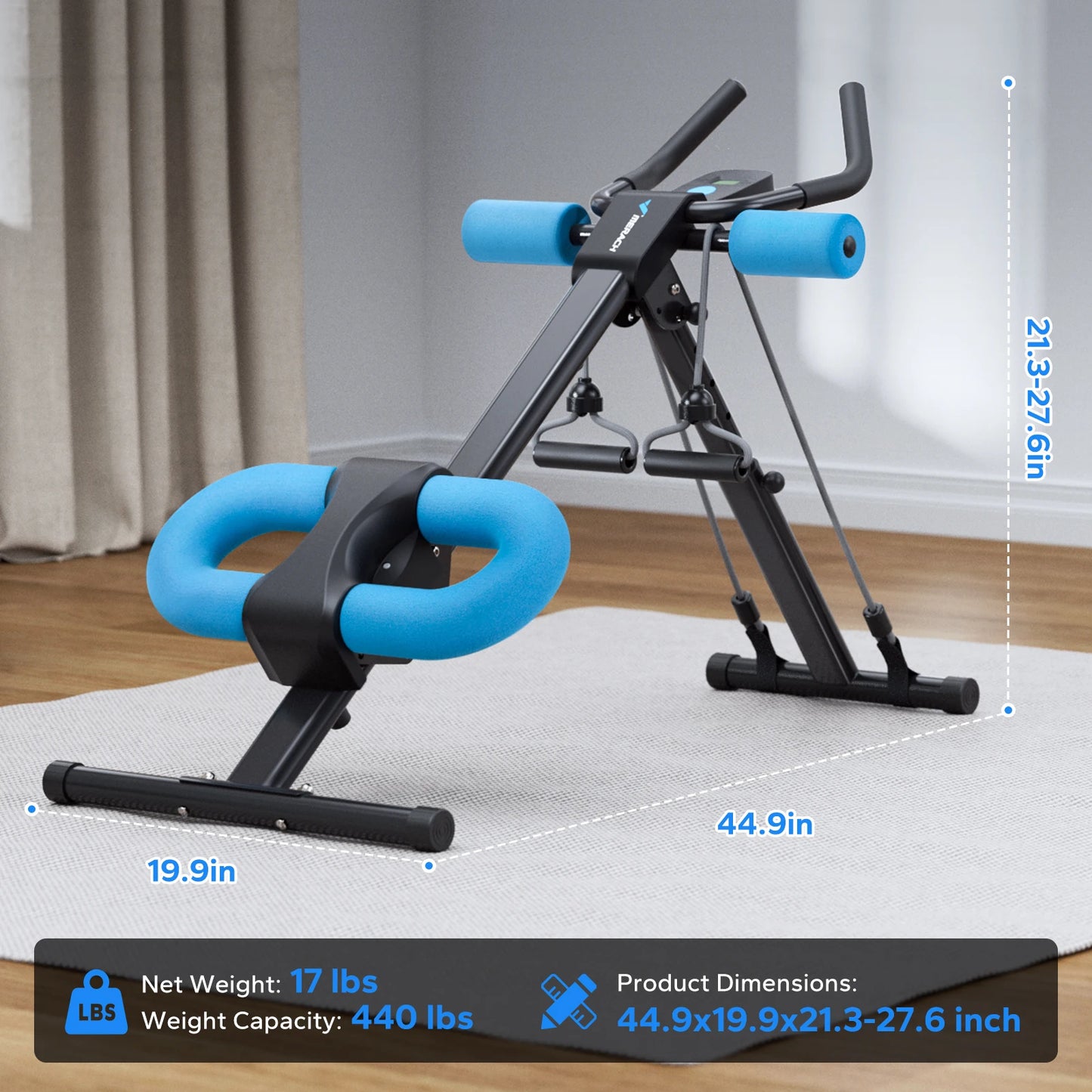 MERACH Ab Machine Adjustable Trainer Foldable Core Workout System