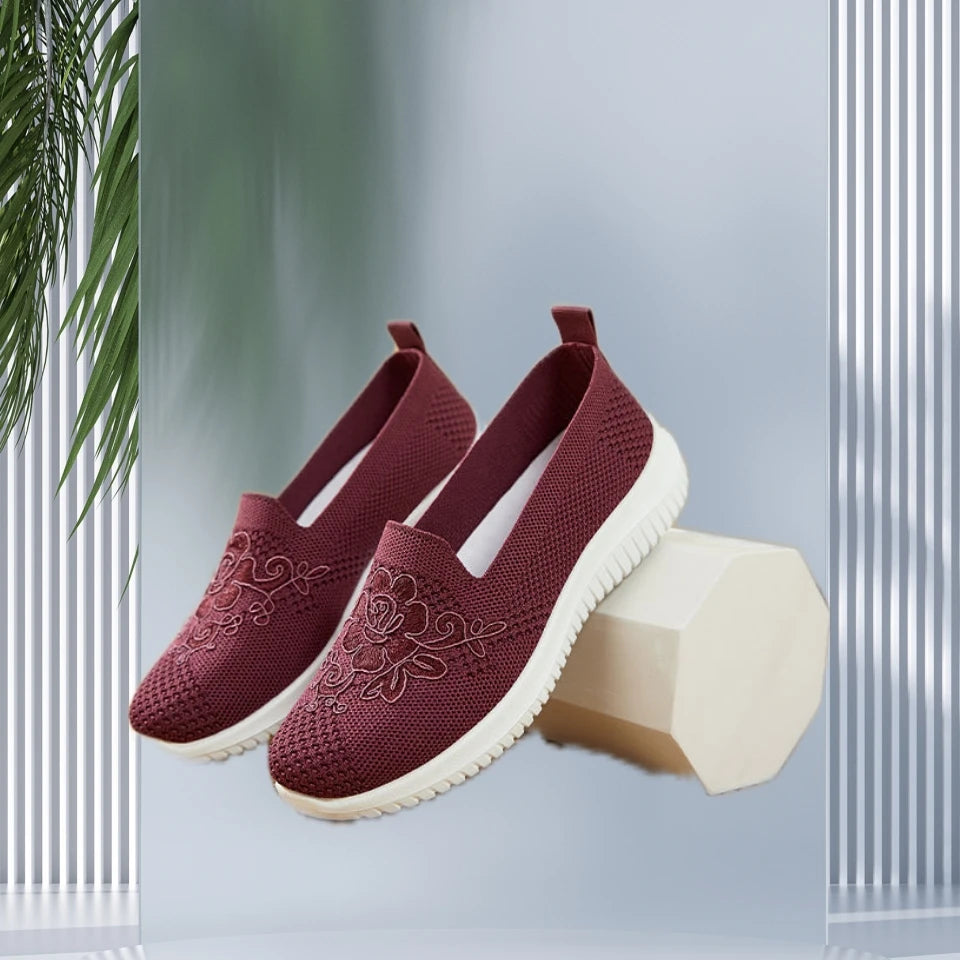Women Breathable Hollow Mesh Flat Shoes Slip On Casual Loafers