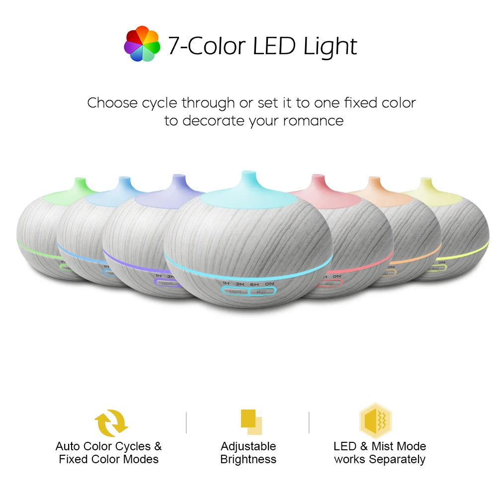 Miflame Essential Oil Humidifier Aromatherapy Vaporizer With Lights