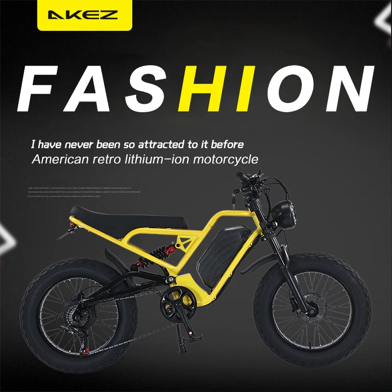 US Warehouse | 1500W 48V 18Ah Vintage Electric bike for Adults, Fat Tire Lithium Battery E-Bike with Suspension Fork