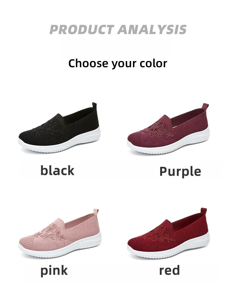 Women Breathable Hollow Mesh Flat Shoes Slip On Casual Loafers