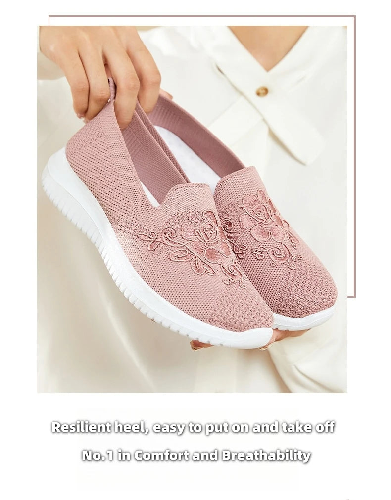 Women Breathable Hollow Mesh Flat Shoes Slip On Casual Loafers