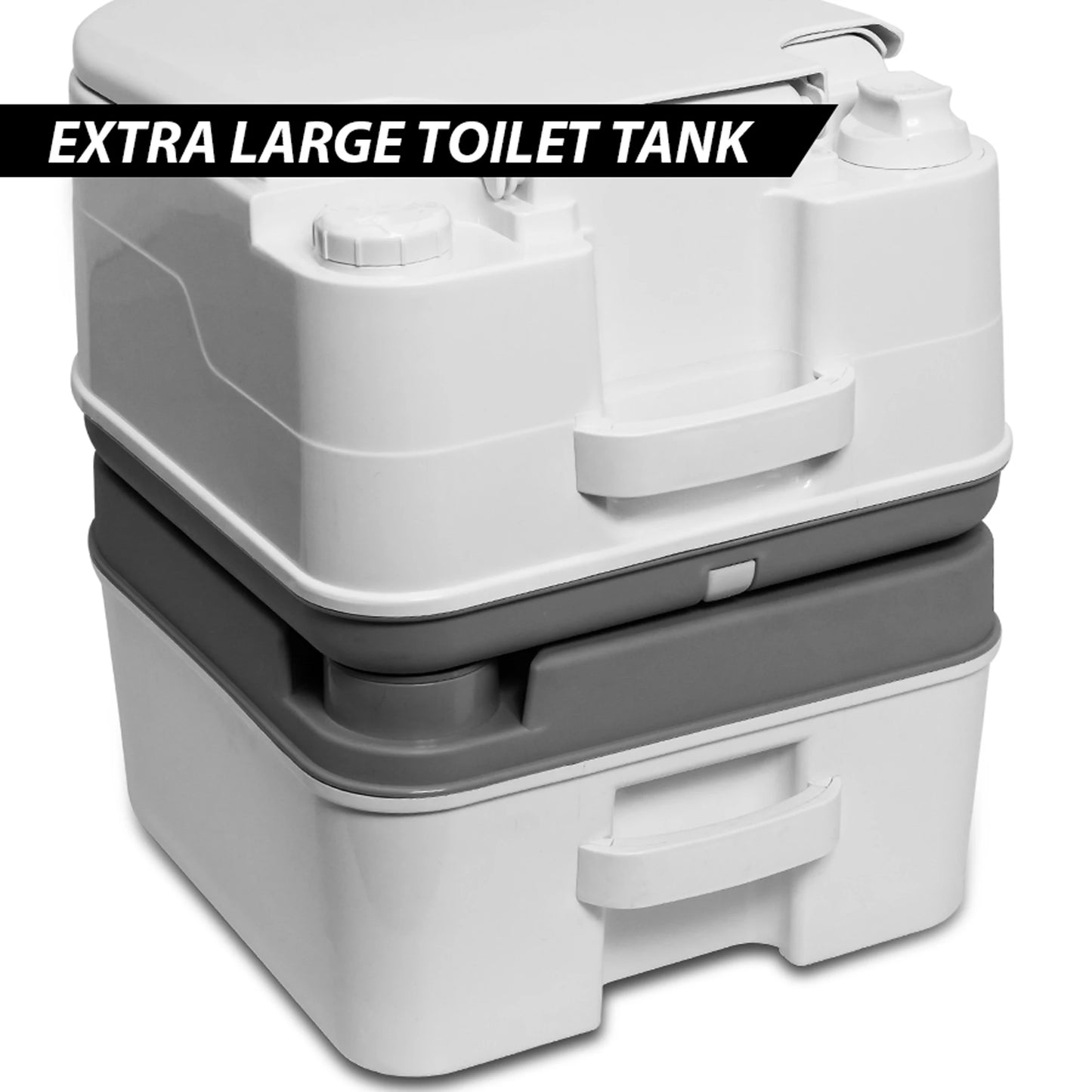 Portable Camping Toilet With Tissue Storage And Leakproof Pump