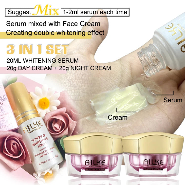 AILKE Skin Radiant Facial Cream Sodium Hyaluronate Brightening Moisturizing