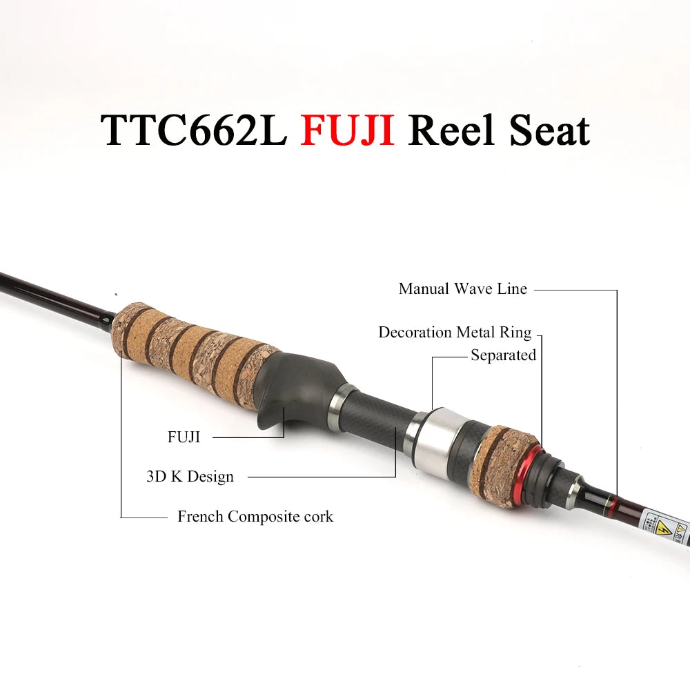 KUYING Teton Light Baitcasting Spinning Rod Carbon Fiber