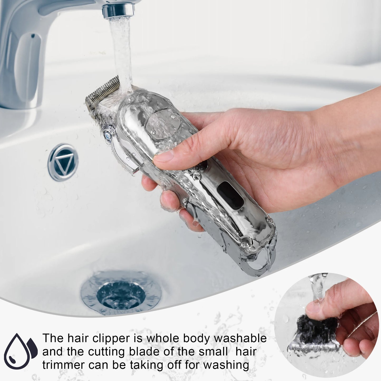 Hatteker Professional Hair Clipper Set Cordless Electric Trimmer with LCD