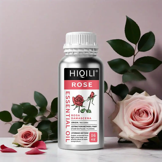 HIQILI Pure Rose Essential Oil for Diffuser Aromatherapy Skin Care