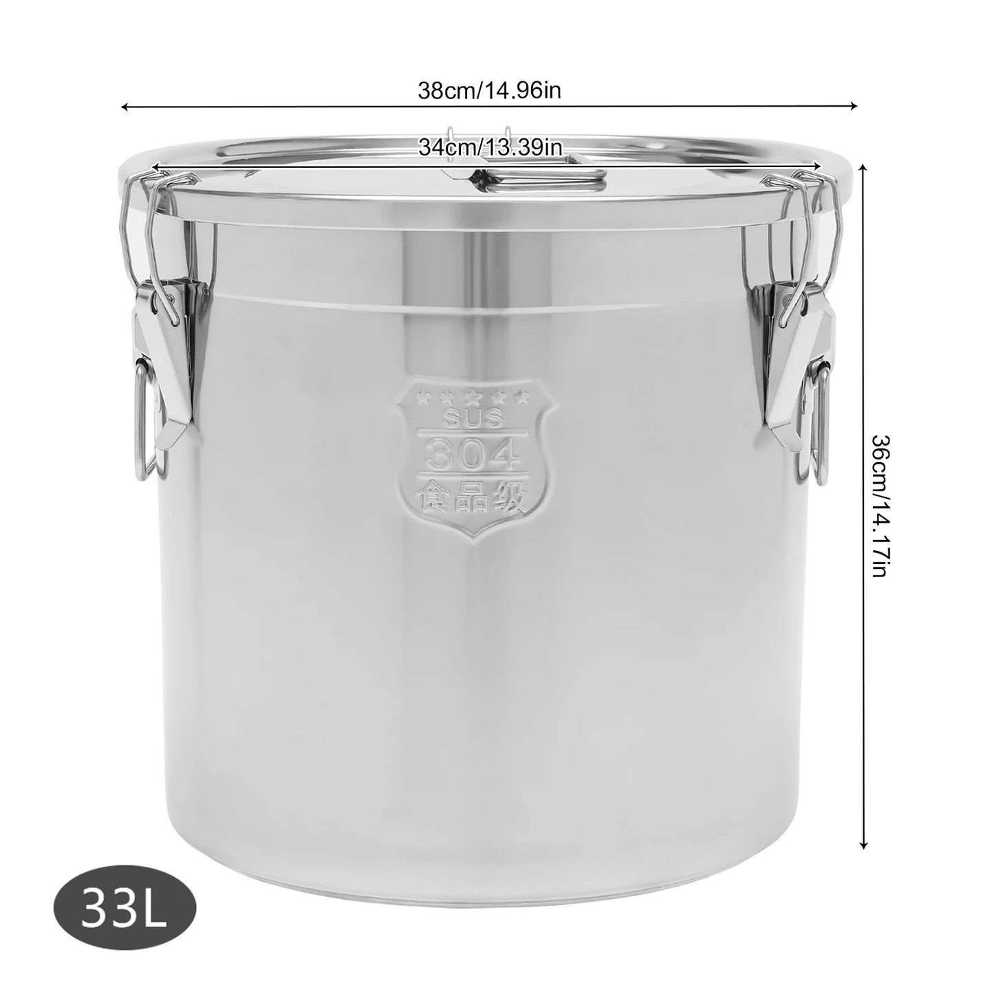 Airtight Rice Storage Canister 304 Stainless Steel Food Storage Container