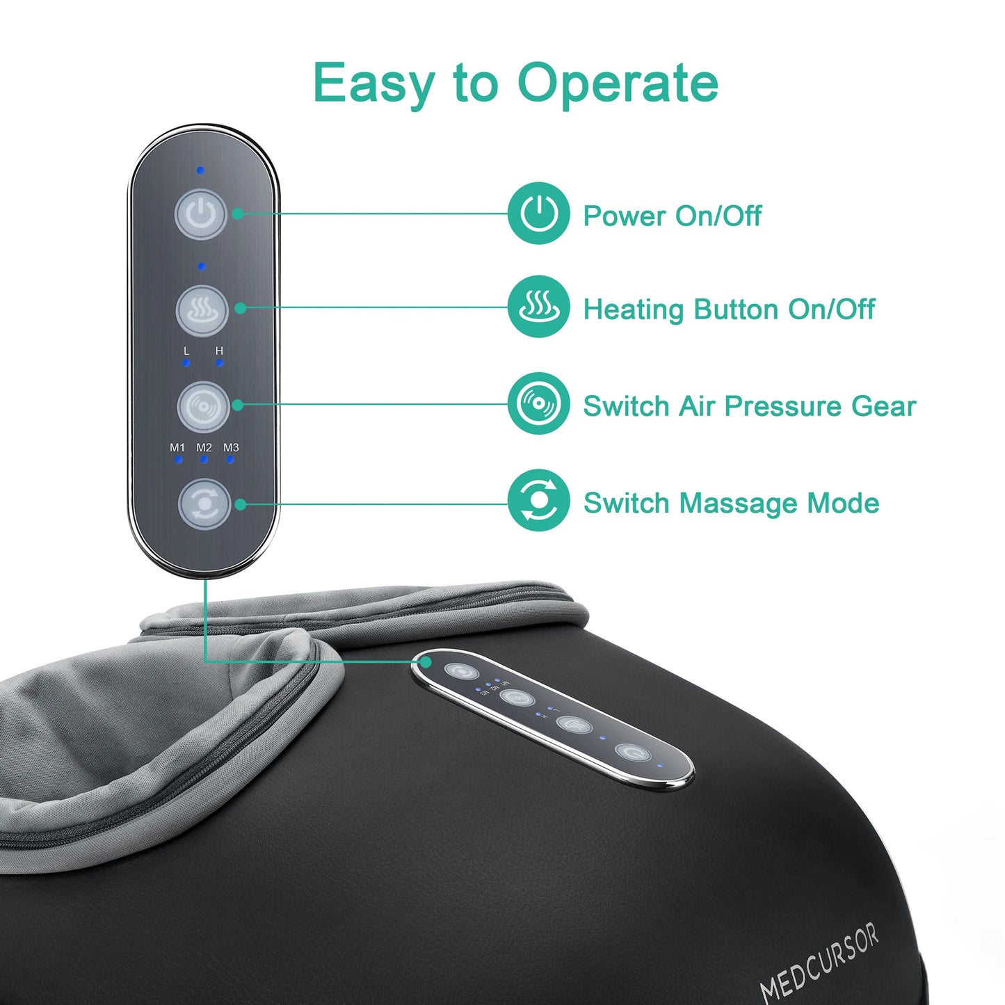 Medcursor Shiatsu Foot Massager With Heat Roller Pain Relief Machine