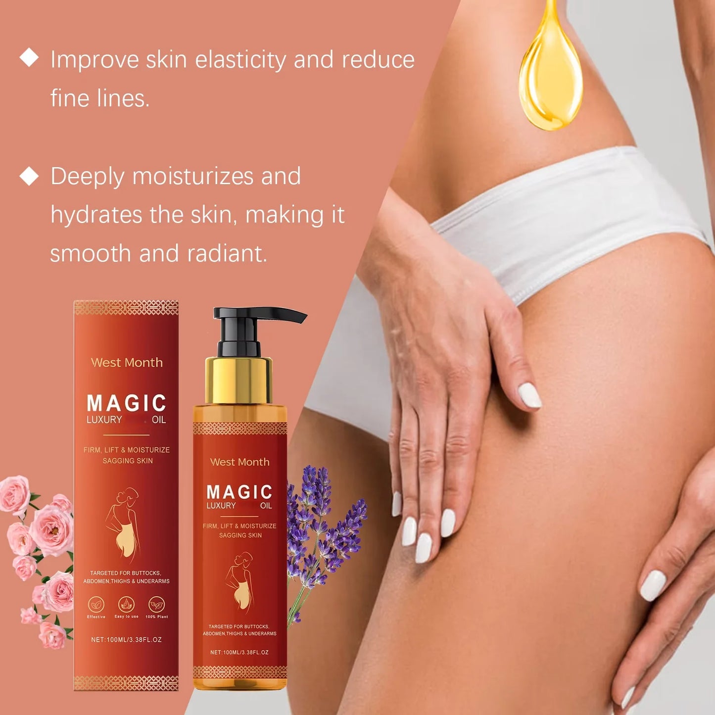 West&Month Firming Body Oil For Glowing Skin And Cellulite