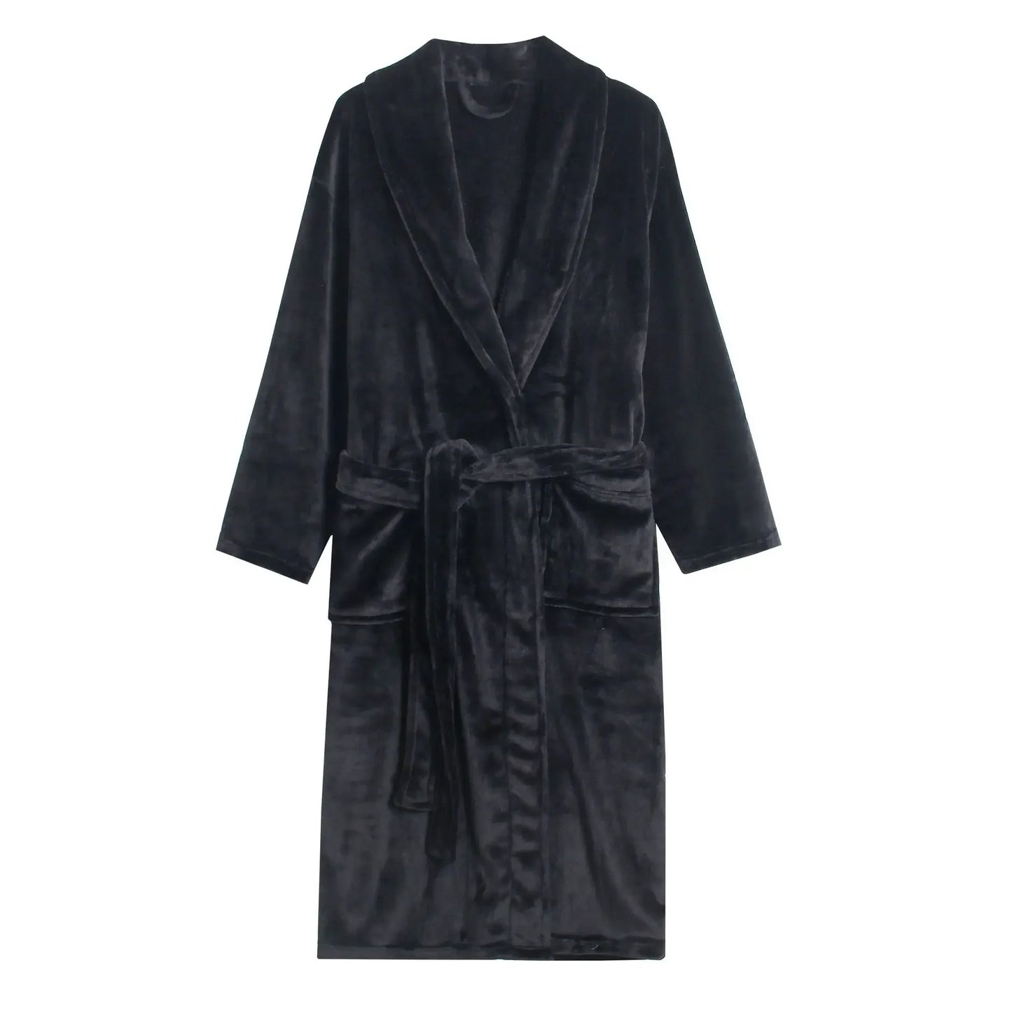 Casual Flannel Bathrobe Set For Women Two Piece Home Wear