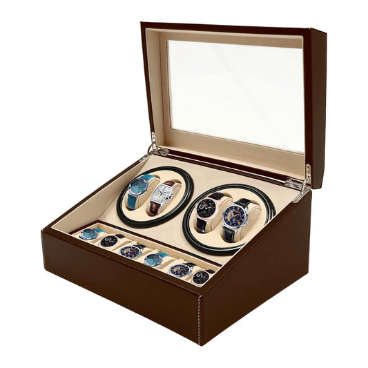 Hign-concerned Automatic Watch Winder PU Leather Display Box