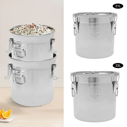 Airtight Rice Storage Canister 304 Stainless Steel Food Storage Container