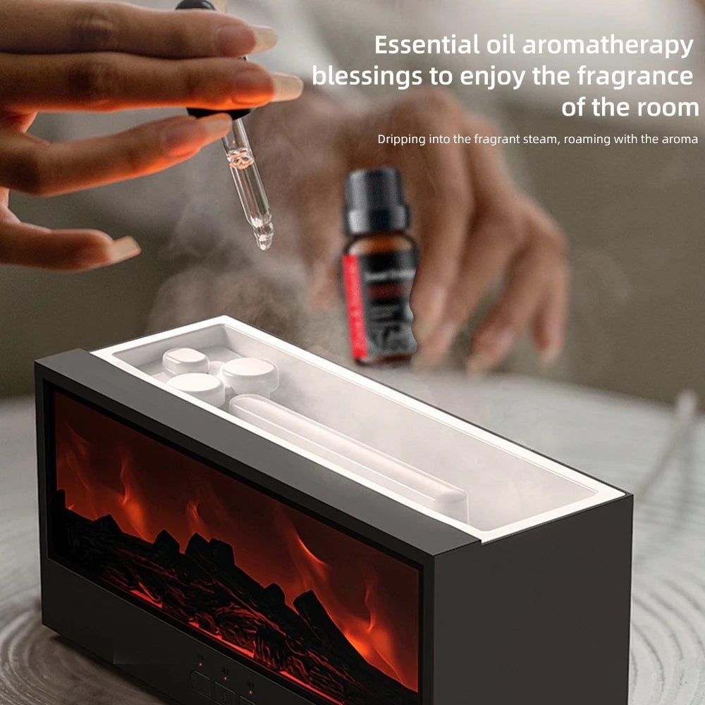 LISM Fireplace Diffuser Aromatherapy Humidifier With Flame Effect