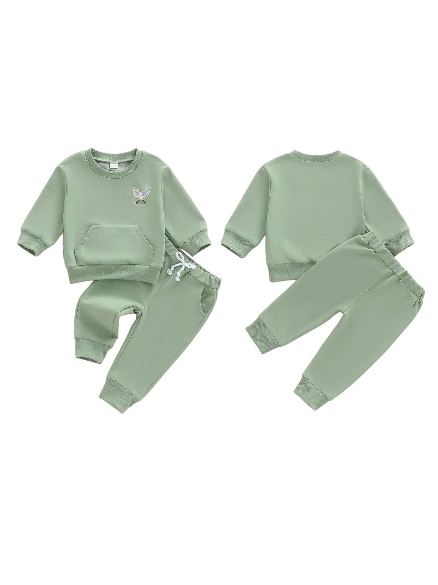 Boys 2-Piece Cotton Set With Embroidered Sweatshirt And Sweatpants