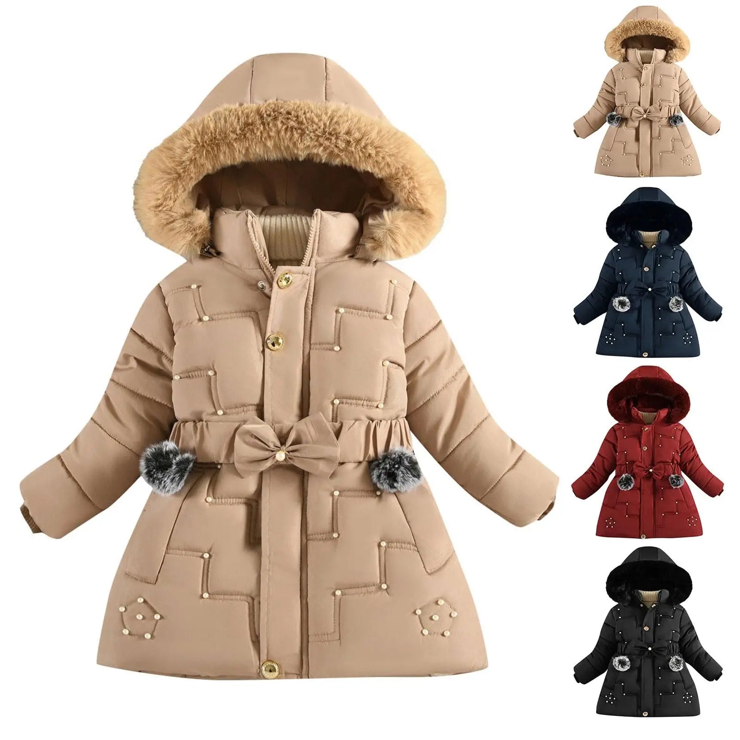 Kids Unisex Fleece-Lined Hooded Sweatshirt Winter Warmth