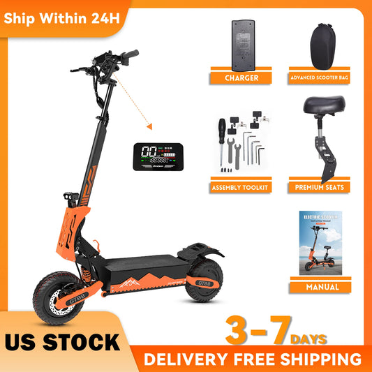 Arwibon 5600W Dual Motor Electric Scooter With Seat Top Speed 46MPH