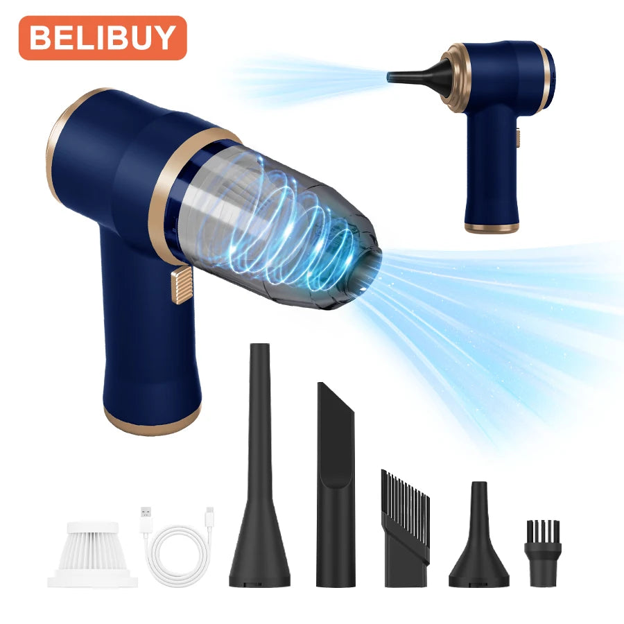 High Power Car Blower Vacuum, 2-in-1 Strong Suction & Blowing, Portable for Auto/Home Cleaning, Dust Removal from Seat/Mat/Trunk