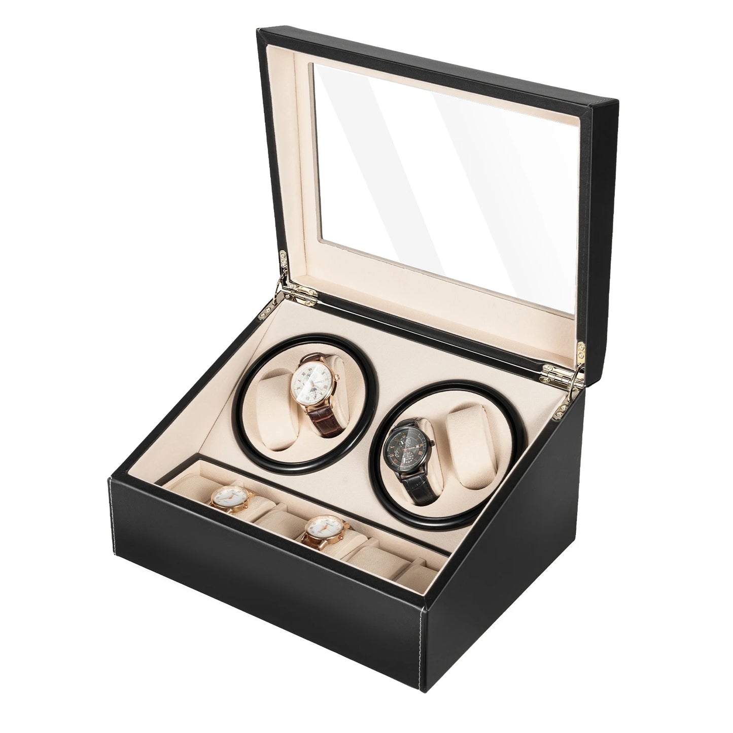 Hign-concerned Automatic Watch Winder PU Leather Display Box