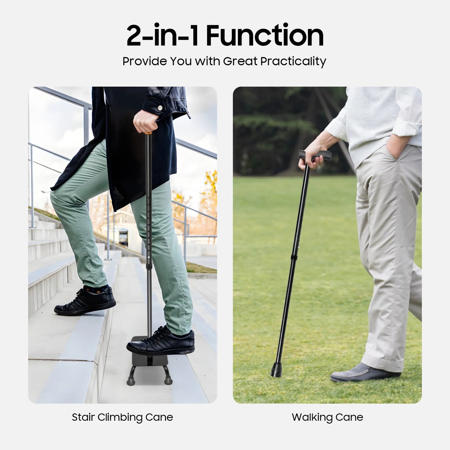 Stair Lift Walking Stick For Seniors Height Adjustable And Portable