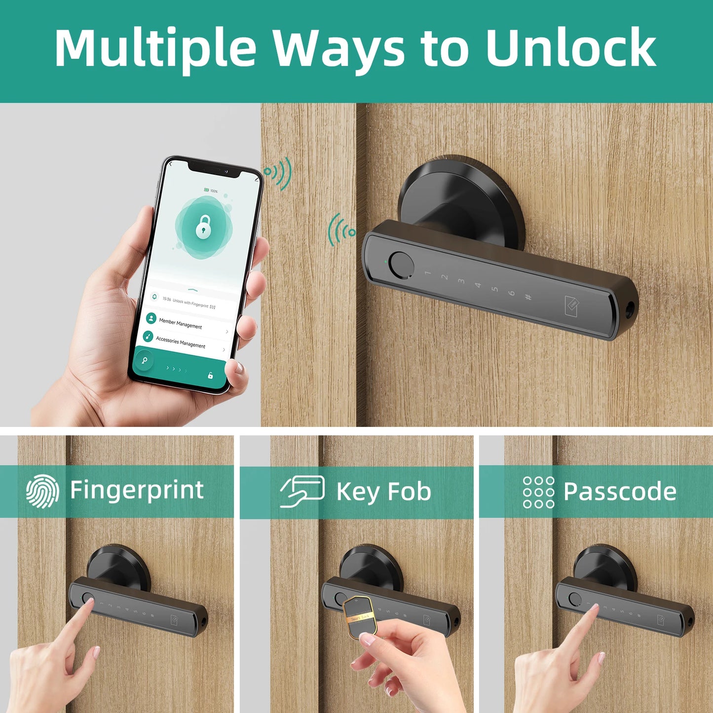 Viladepot Smart Lock Fingerprint Door Lock With App Control Passcode