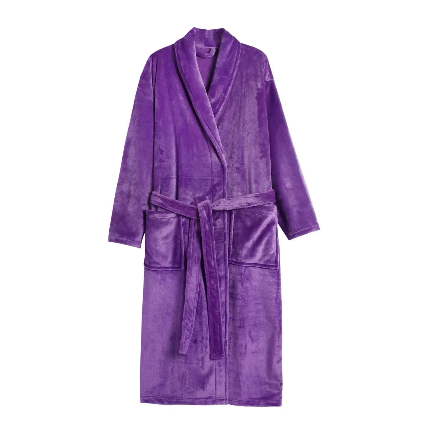 Casual Flannel Bathrobe Set For Women Two Piece Home Wear