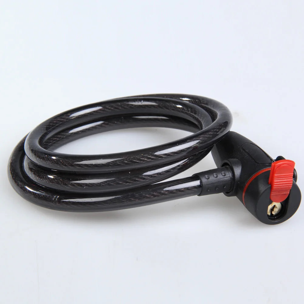 West Biking Universal Antitheft Steel Coil Cable Lock With Key