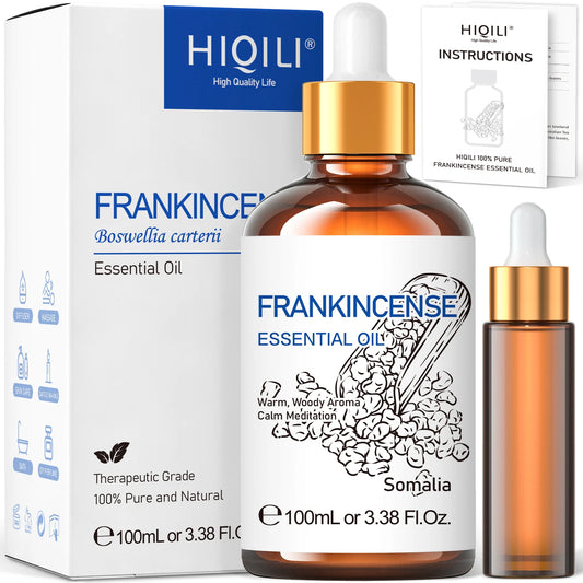 HIQILI Frankincense Essential Oil 100 Percent Pure for Aromatherapy Diffuser