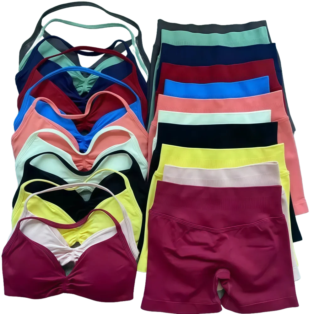 From The Vendor Field Yoga Fitness Seamless Bra Top Shorts