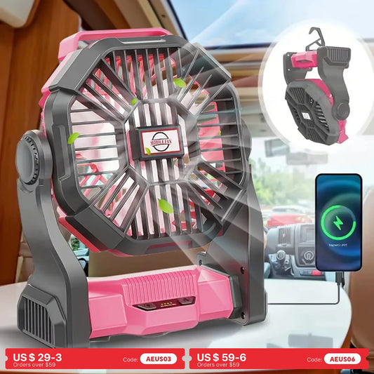 URGGU Three In One Camping Fan With Led Lantern Charging