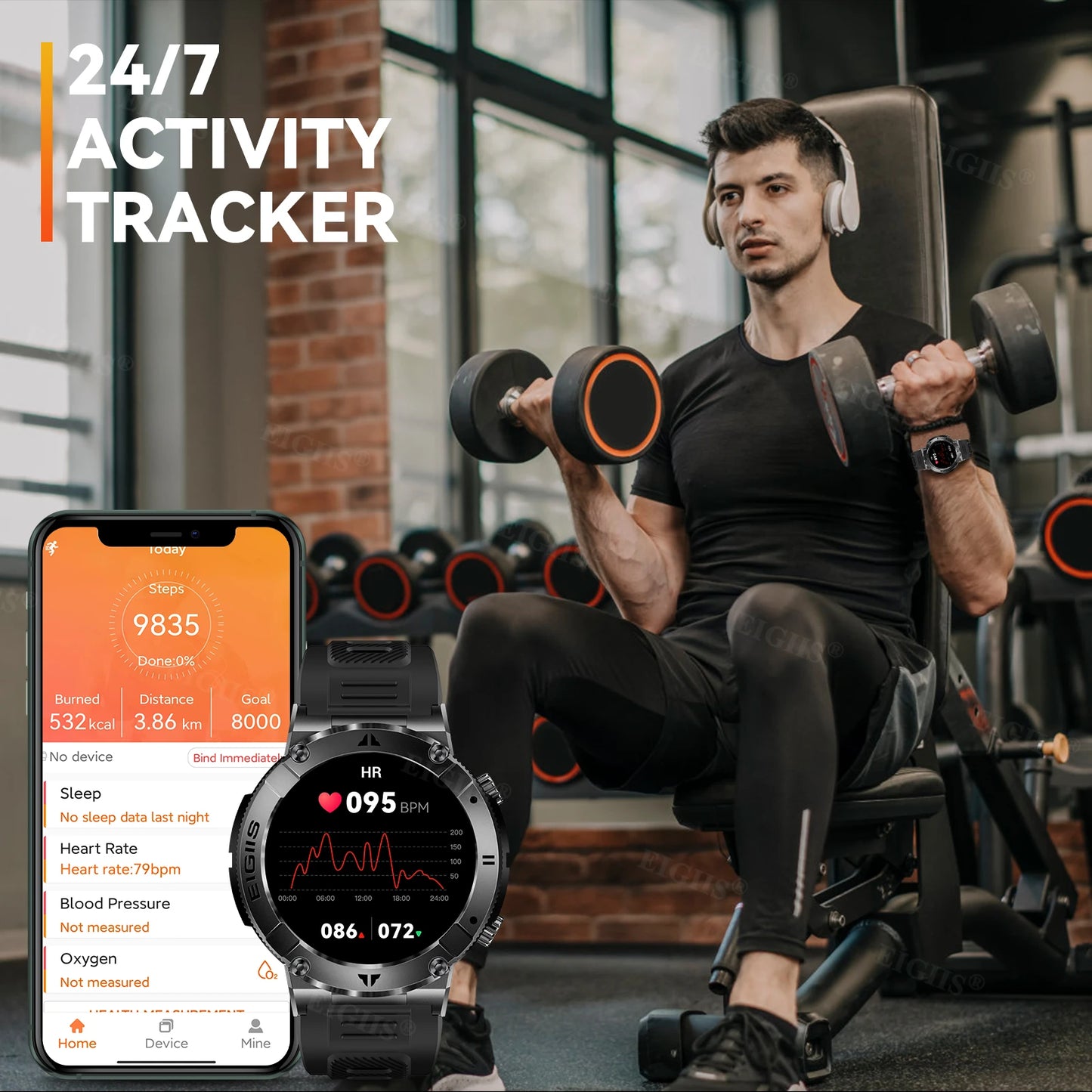 LaNikar Smart Watch Blood Pressure Monitor Bluetooth Call TFT Display